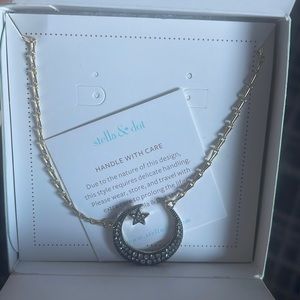 Stella & Dot Pave Crescent Necklace